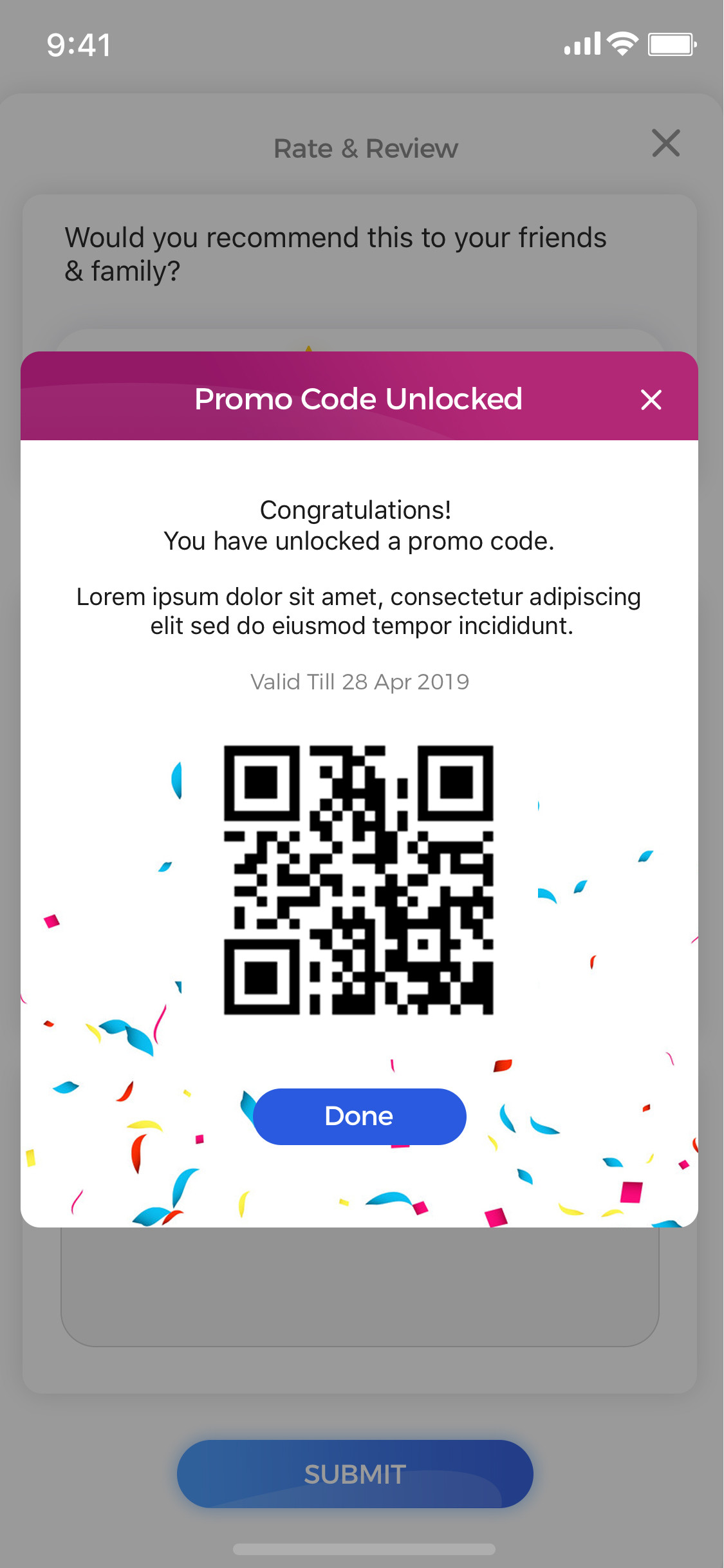 Promo Code Unlocked (Pop Up)